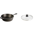 Cast Iron Deep Skillet with Tempered Glass Lid M5554