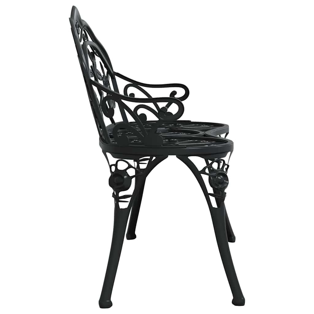 Cast Aluminum Black Patio Bench C36334