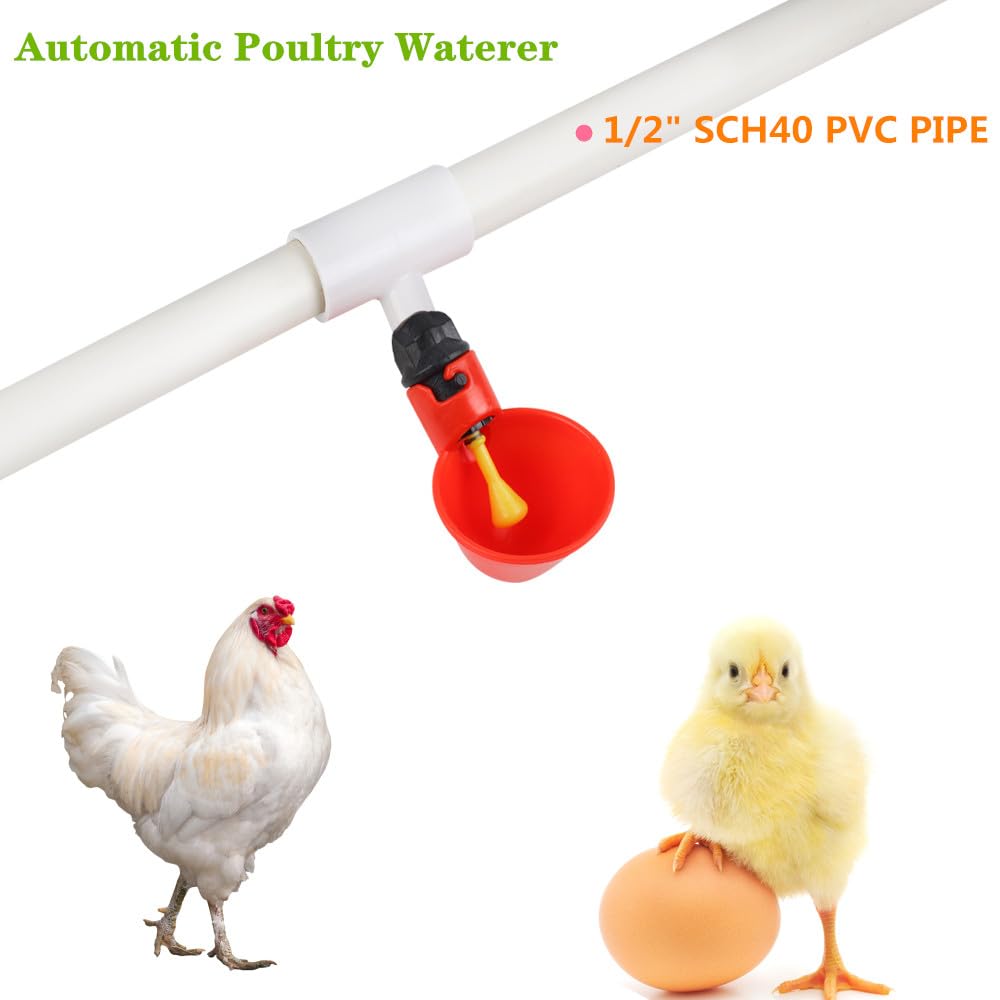 12 Pack Automatic Plastic Chicken Waterer Cups J747