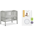 Cool Grey 2 in 1 Folding Portable Crib with 3” Fiber Mattress C74693