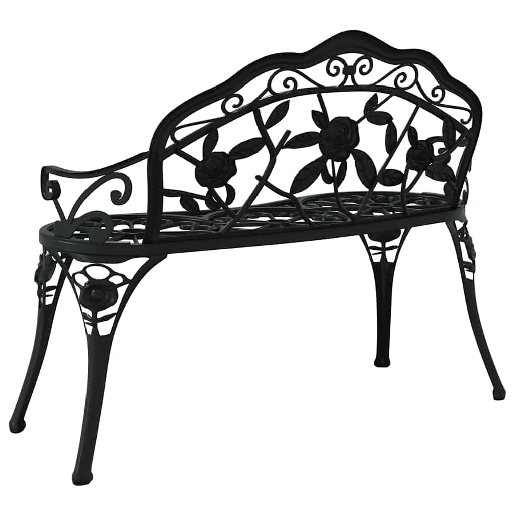 Cast Aluminum Black Patio Bench C36334