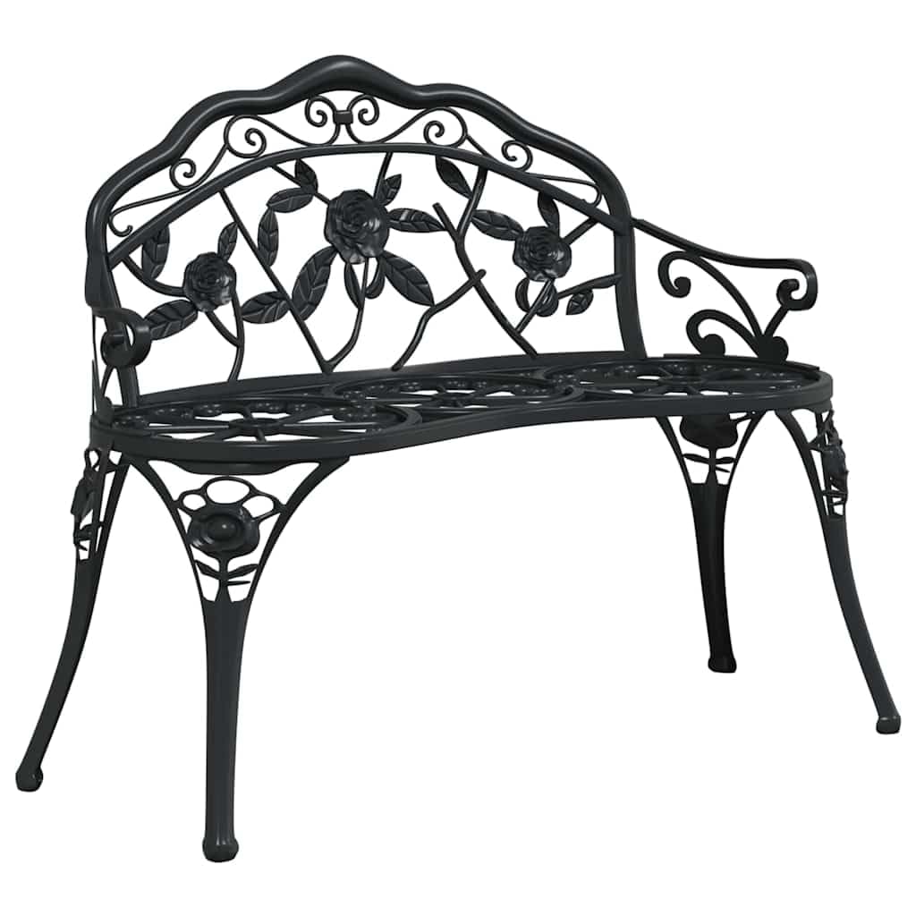 Cast Aluminum Black Patio Bench C36334