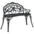 Cast Aluminum Black Patio Bench C36334