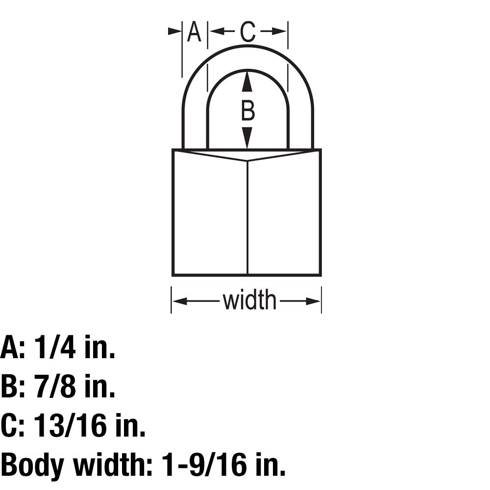 Solid Brass Padlock with Key, 4 Pack M668