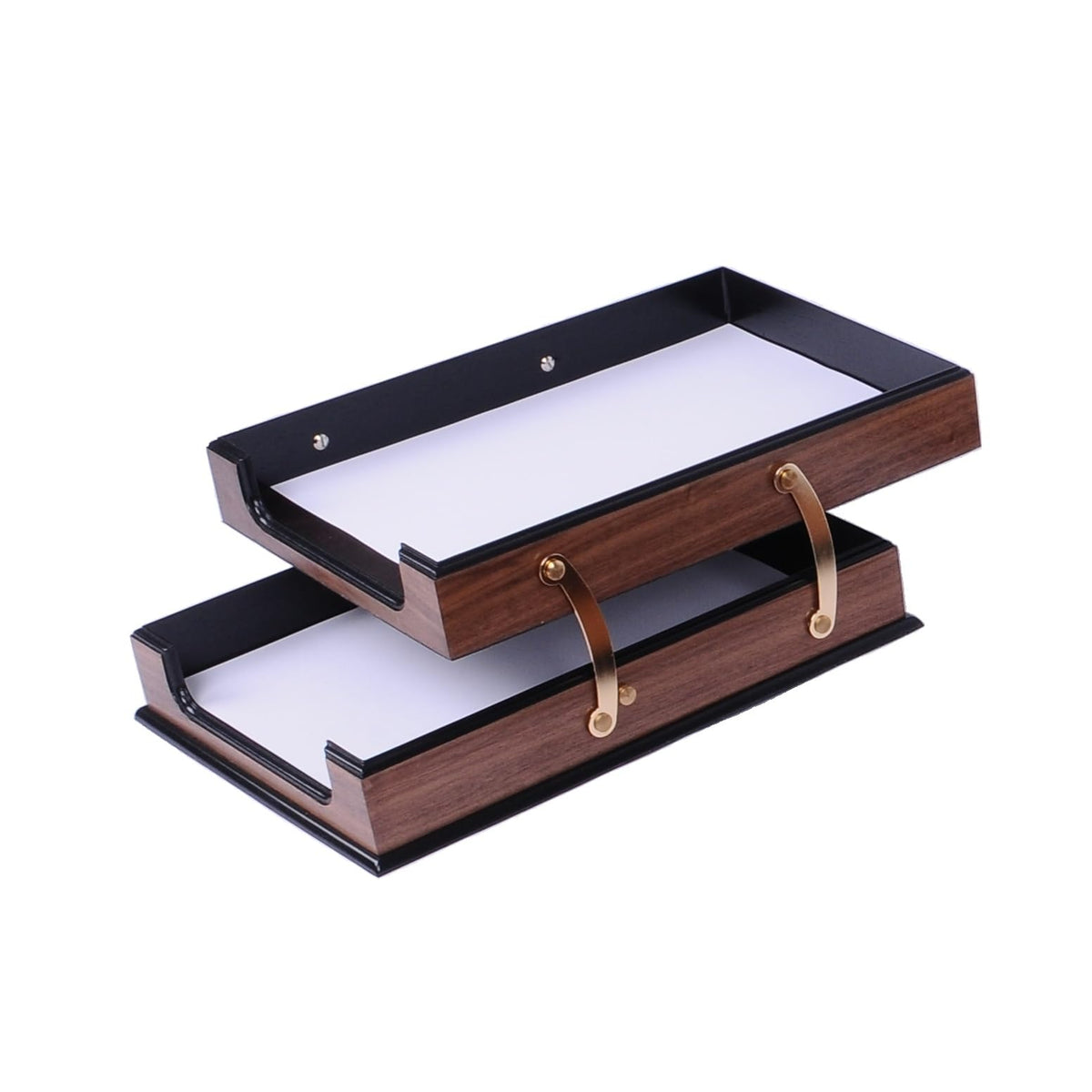 14 Piece Leather Wood Desk Organizer Set V312997
