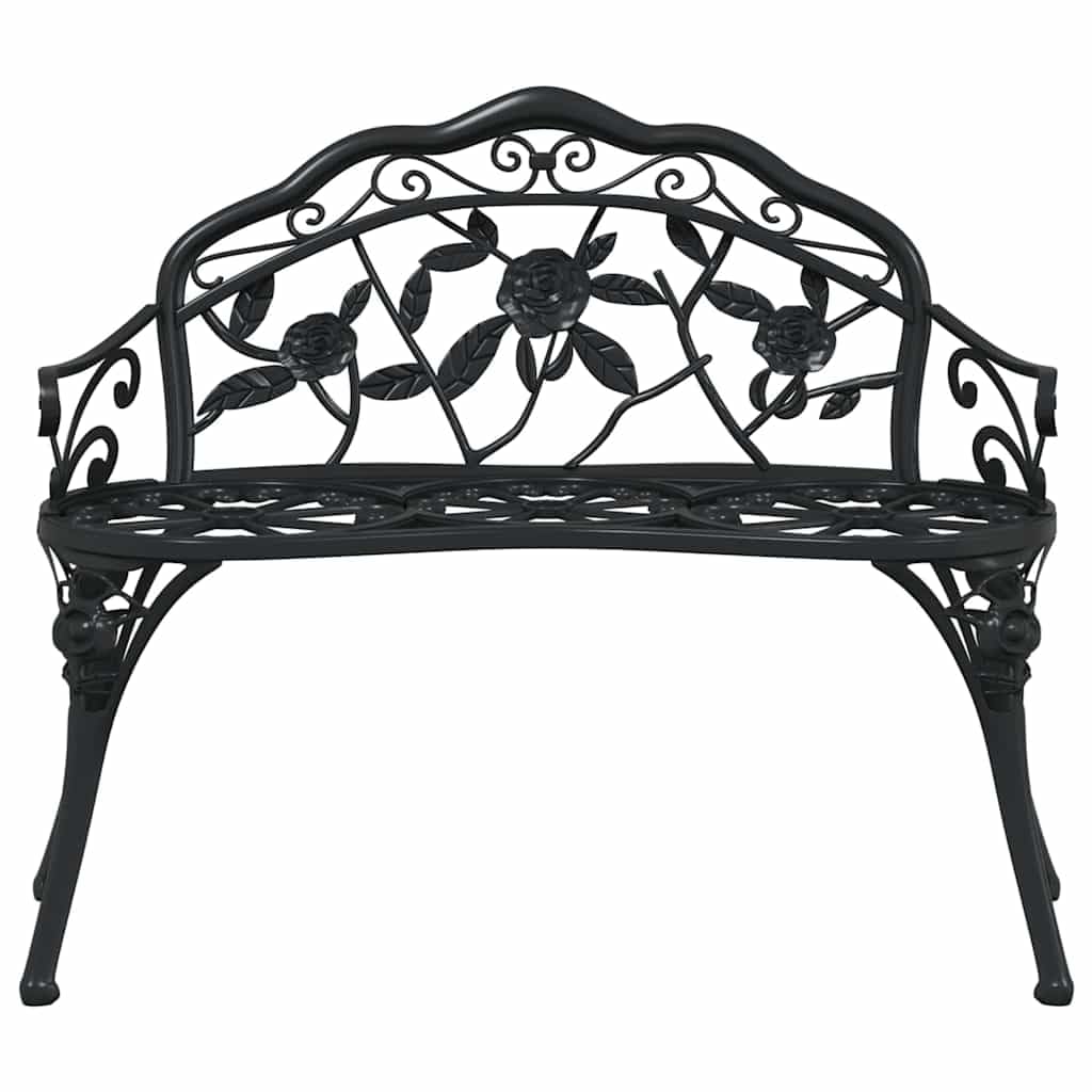Cast Aluminum Black Patio Bench C36334