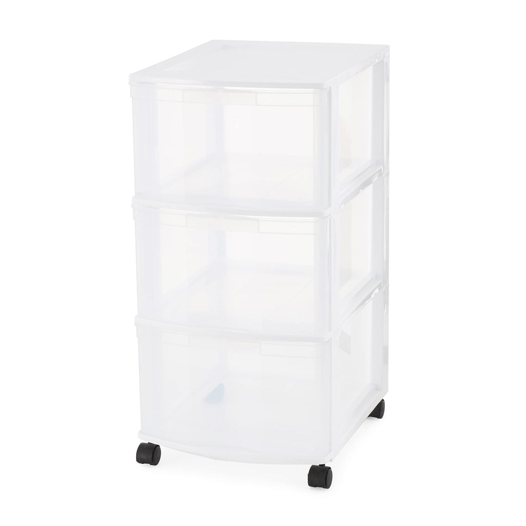 3 Drawer Plastic Rolling Organizer Cart S69579