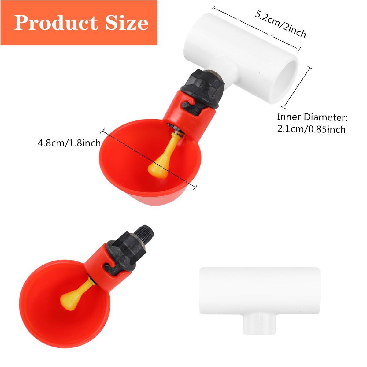 12 Pack Automatic Plastic Chicken Waterer Cups J747