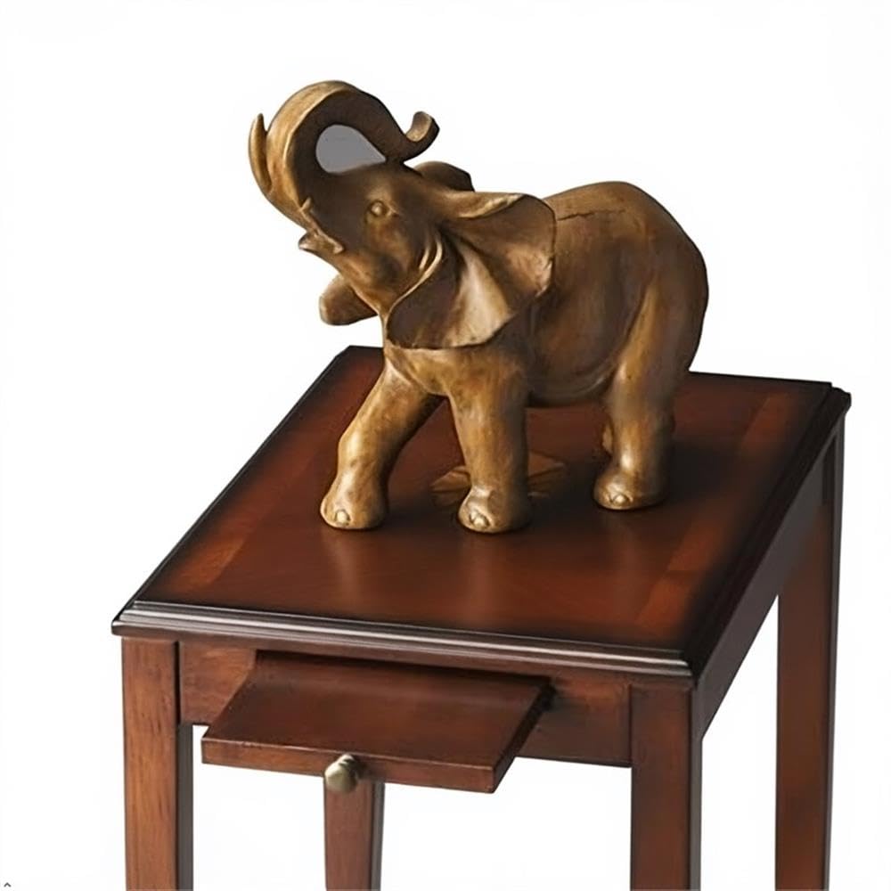 Traditional Rectangular Wood Side Table with Pull-Out Tray F935576