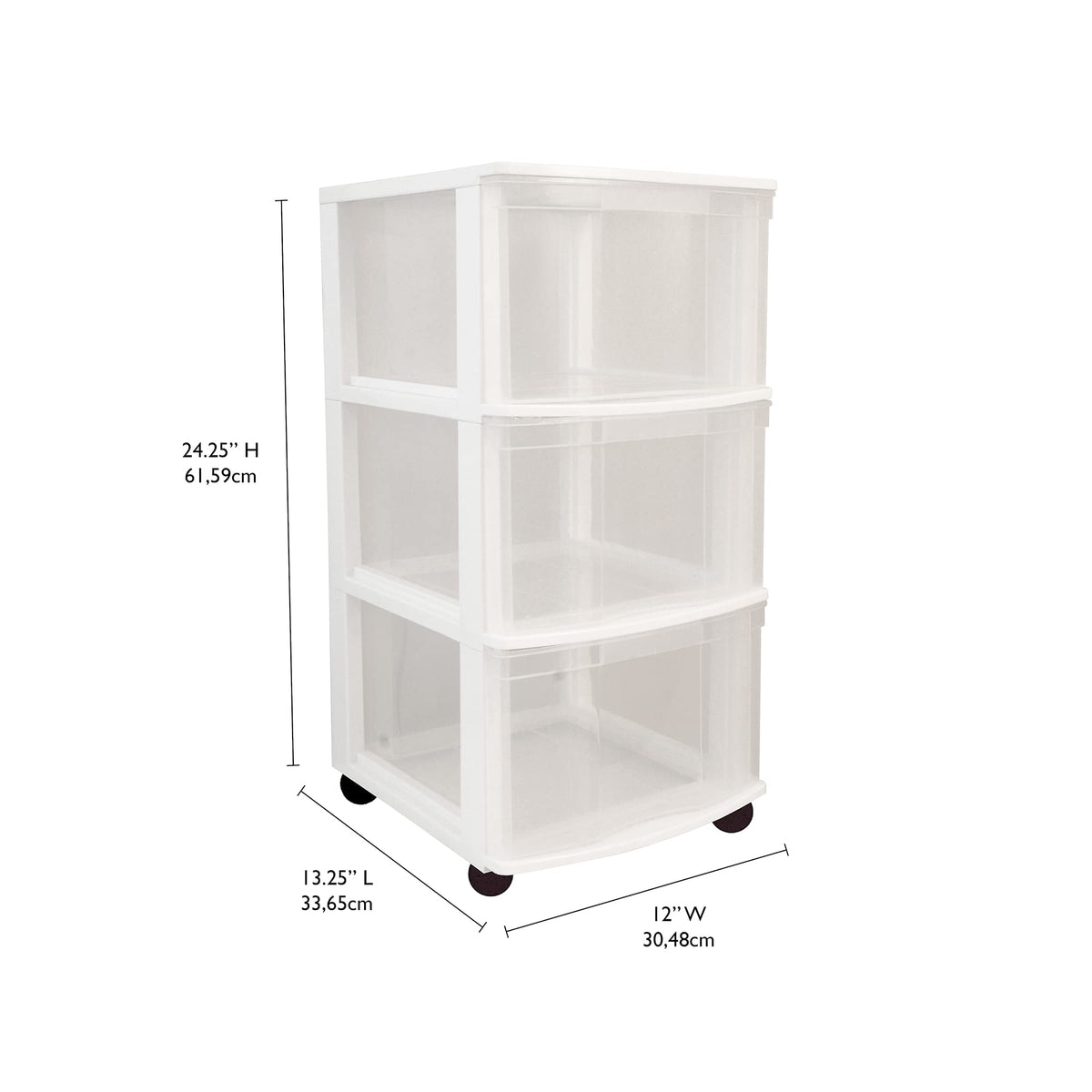 3 Drawer Plastic Rolling Organizer Cart S69579