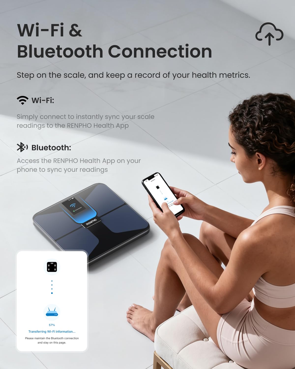 Wi-Fi Bluetooth Rechargeable Body Fat Smart Scale Q186