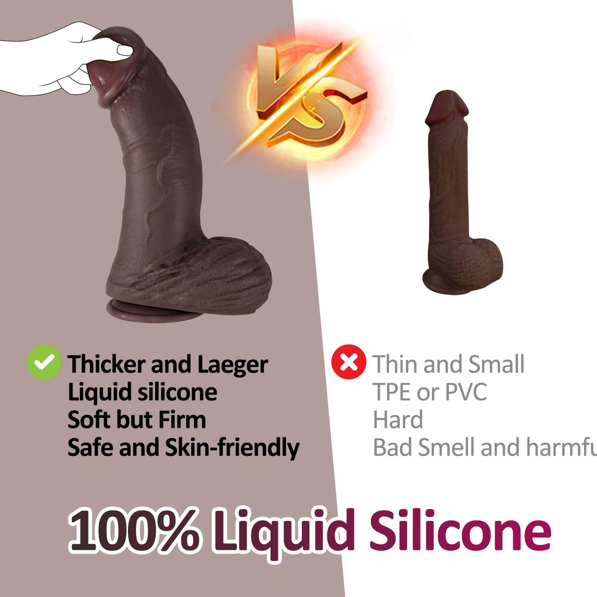 9.21 inch Black Silicone Dildo with Suction Cup U638739