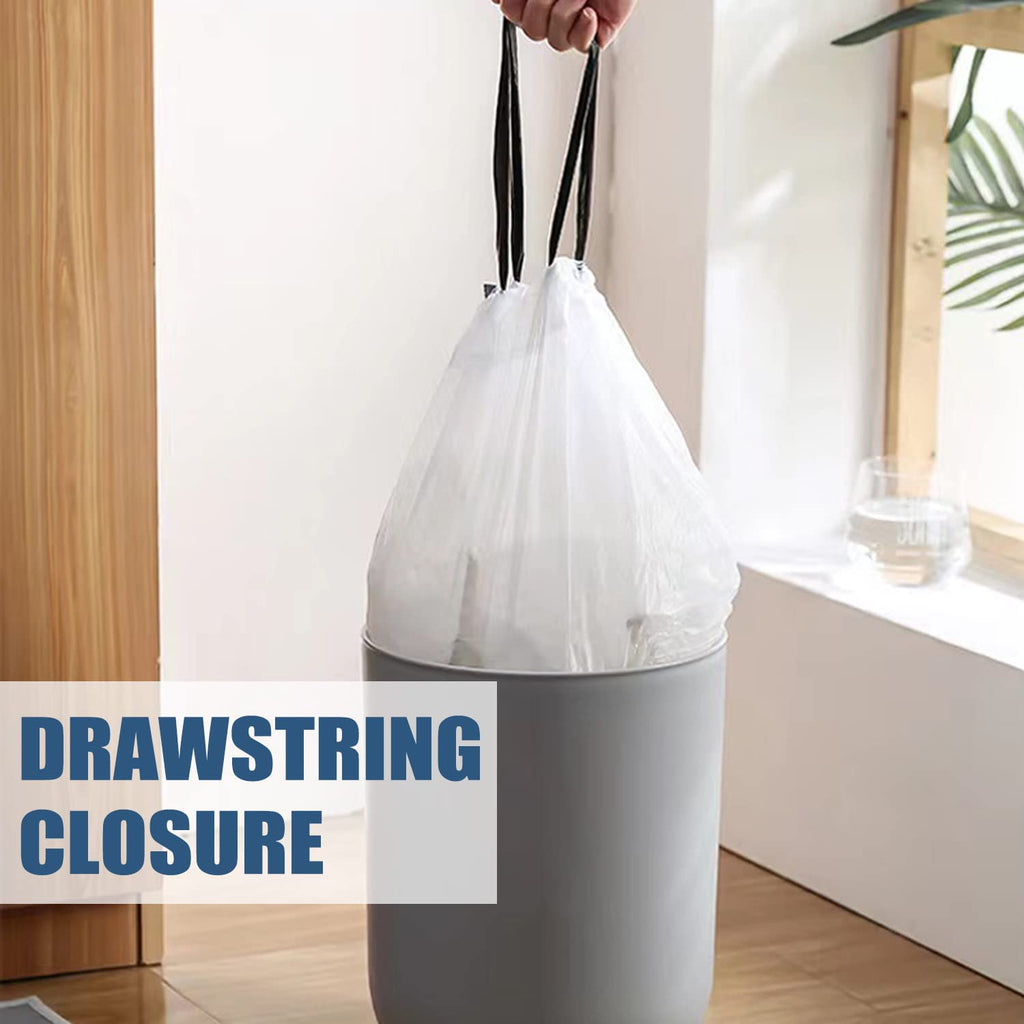 4 Gallon Drawstring Unscented White Trash Bags, 57 Count L348