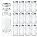 16oz Regular Mouth Mason Jars 12 Pack with Lids & Bands B7799