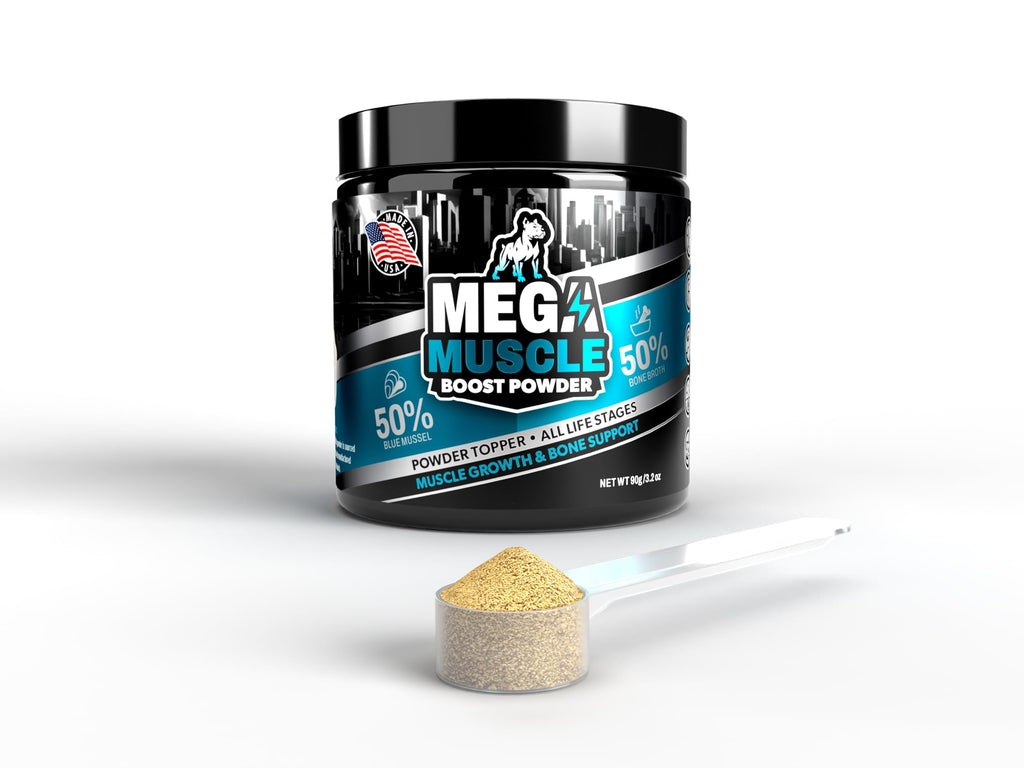 Dog Muscle Support Powder Blue Mussel Bone Broth Food Topper 3.2 oz G421