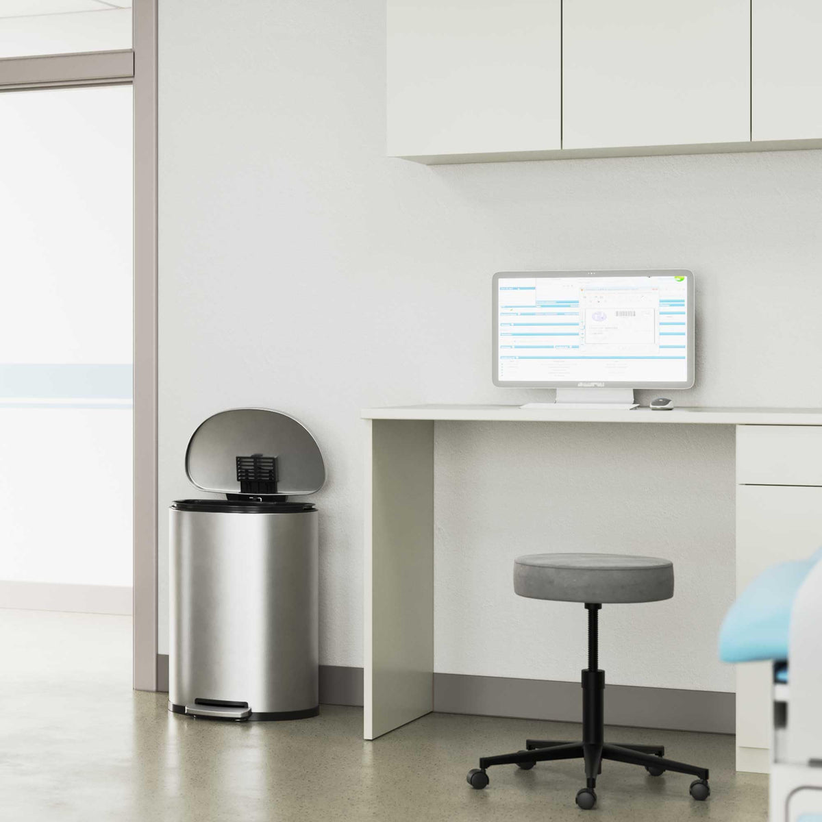 50L Stainless Steel Step Trash Can with Odor Filter and Removable Bucket S744