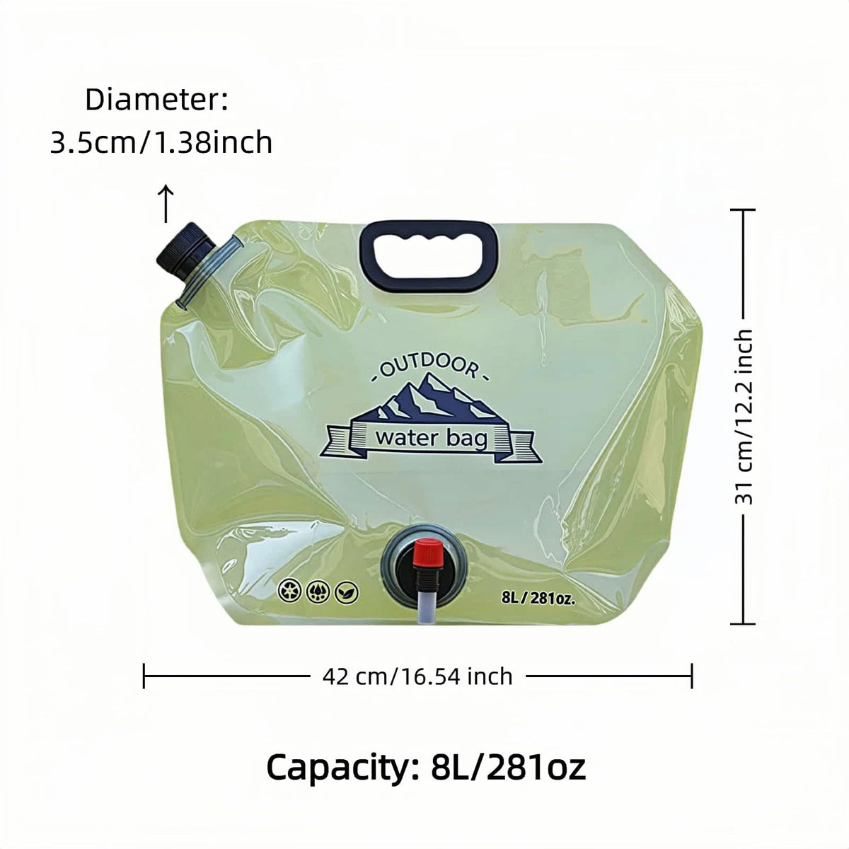 8L Collapsible BPA-Free Water Jug with Adjustable Faucet V127