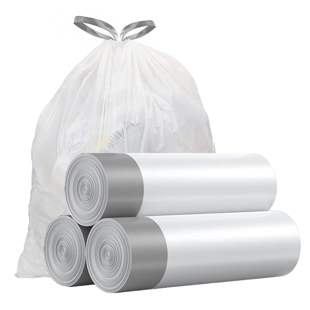 4 Gallon Drawstring Unscented White Trash Bags, 57 Count L348