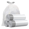 4 Gallon Drawstring Unscented White Trash Bags, 57 Count L348