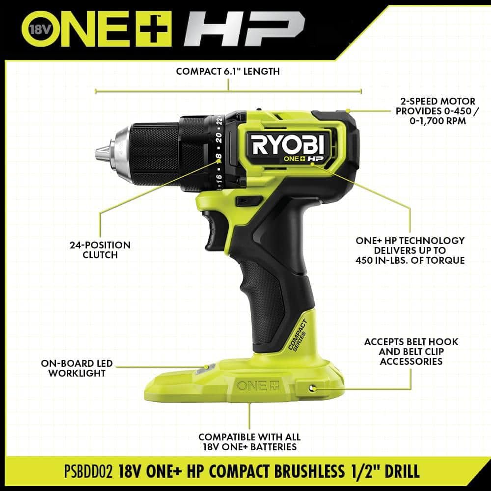18V Brushless Cordless Compact 2-Tool Combo Kit with Drill/Driver C728854