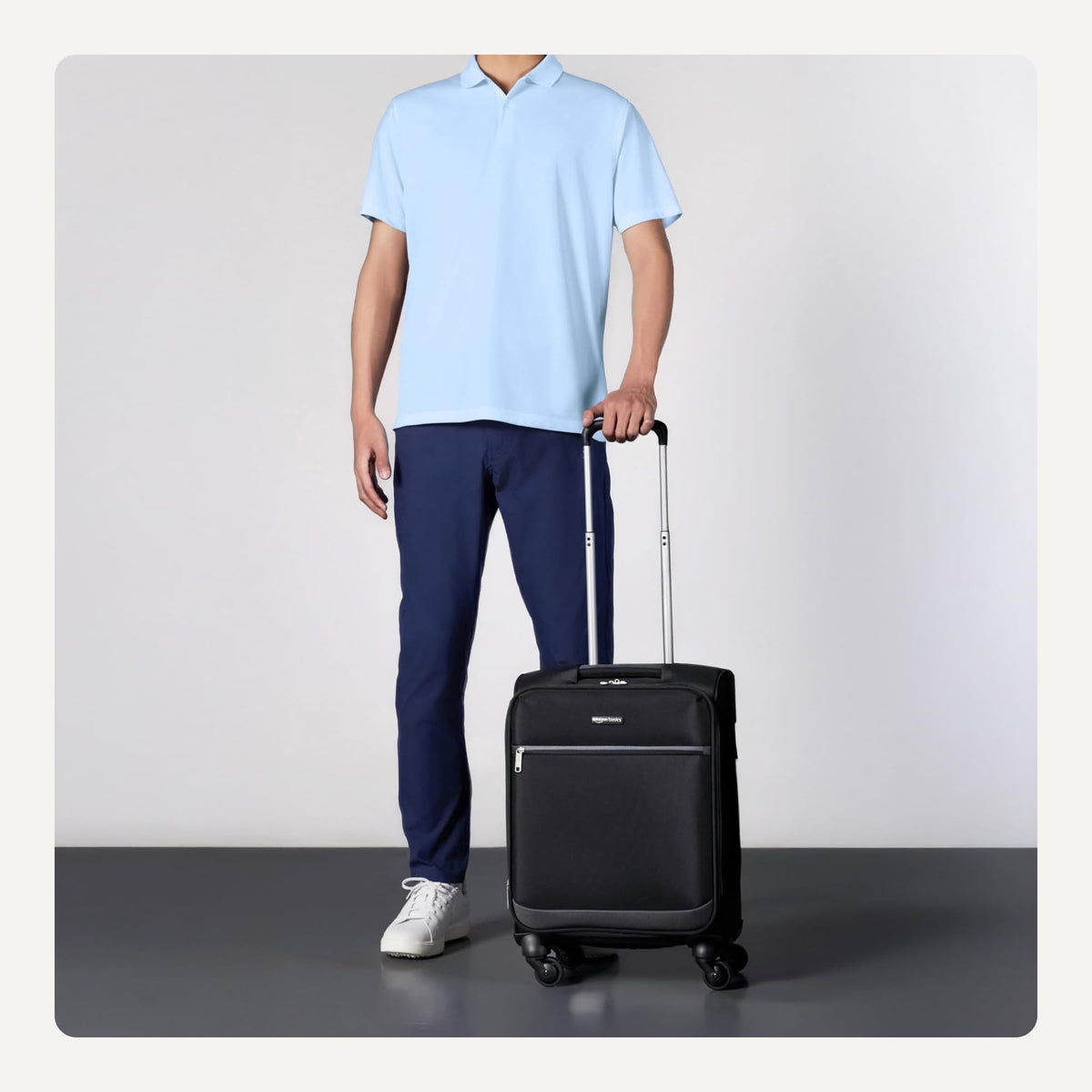 18" Medium Expandable Softside Suitcase with Spinner Wheels, Black W55201