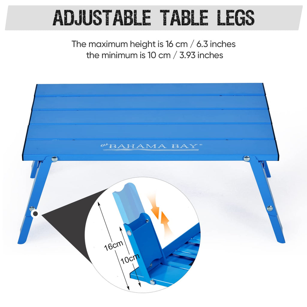 Ultralight Aluminum Mini Table, 66lbs/30kg Weight Capacity, Foldable Beach Table J846