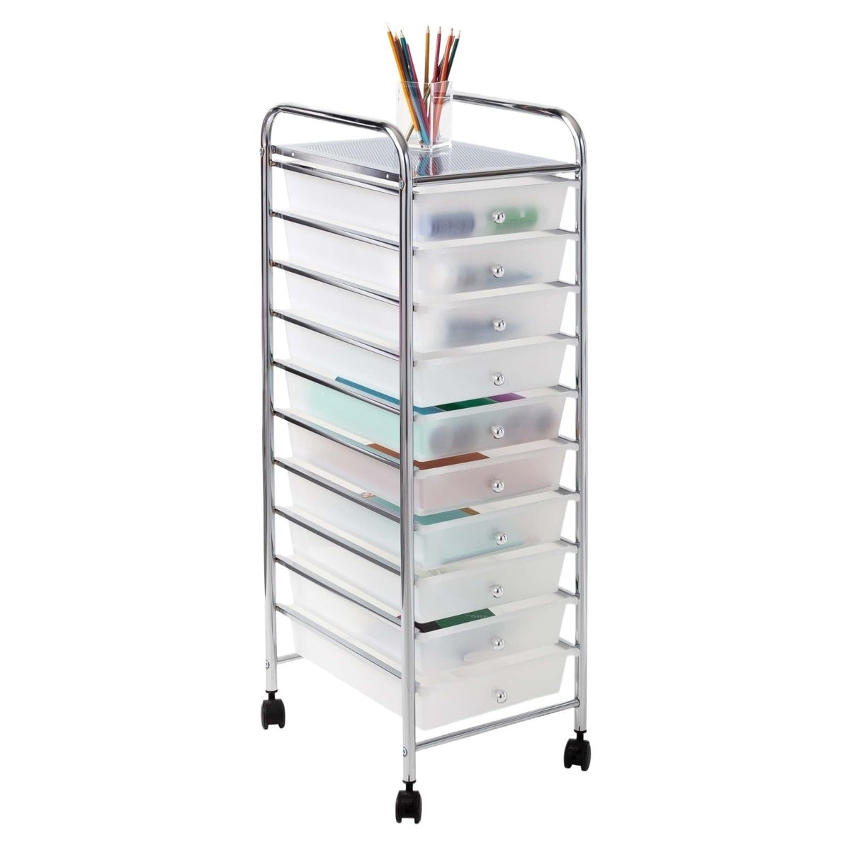 10 Drawer Rolling Storage Cart with Locking Wheels Q51289