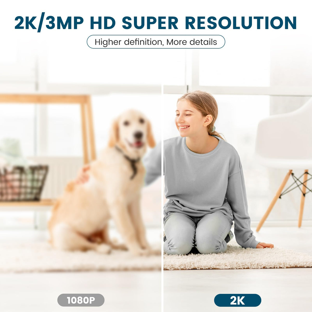 2K Indoor Security Camera with Night Vision U987