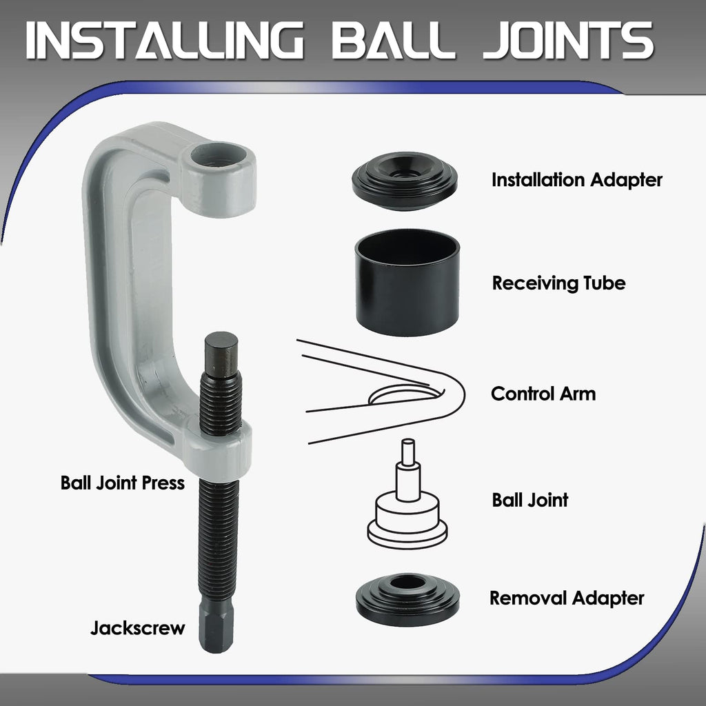10 Pc Ball Joint Press Kit U Joint Removal Tool with Adapters M8515