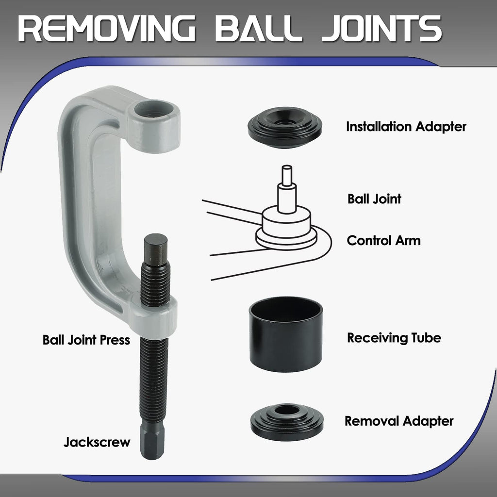 10 Pc Ball Joint Press Kit U Joint Removal Tool with Adapters M8515