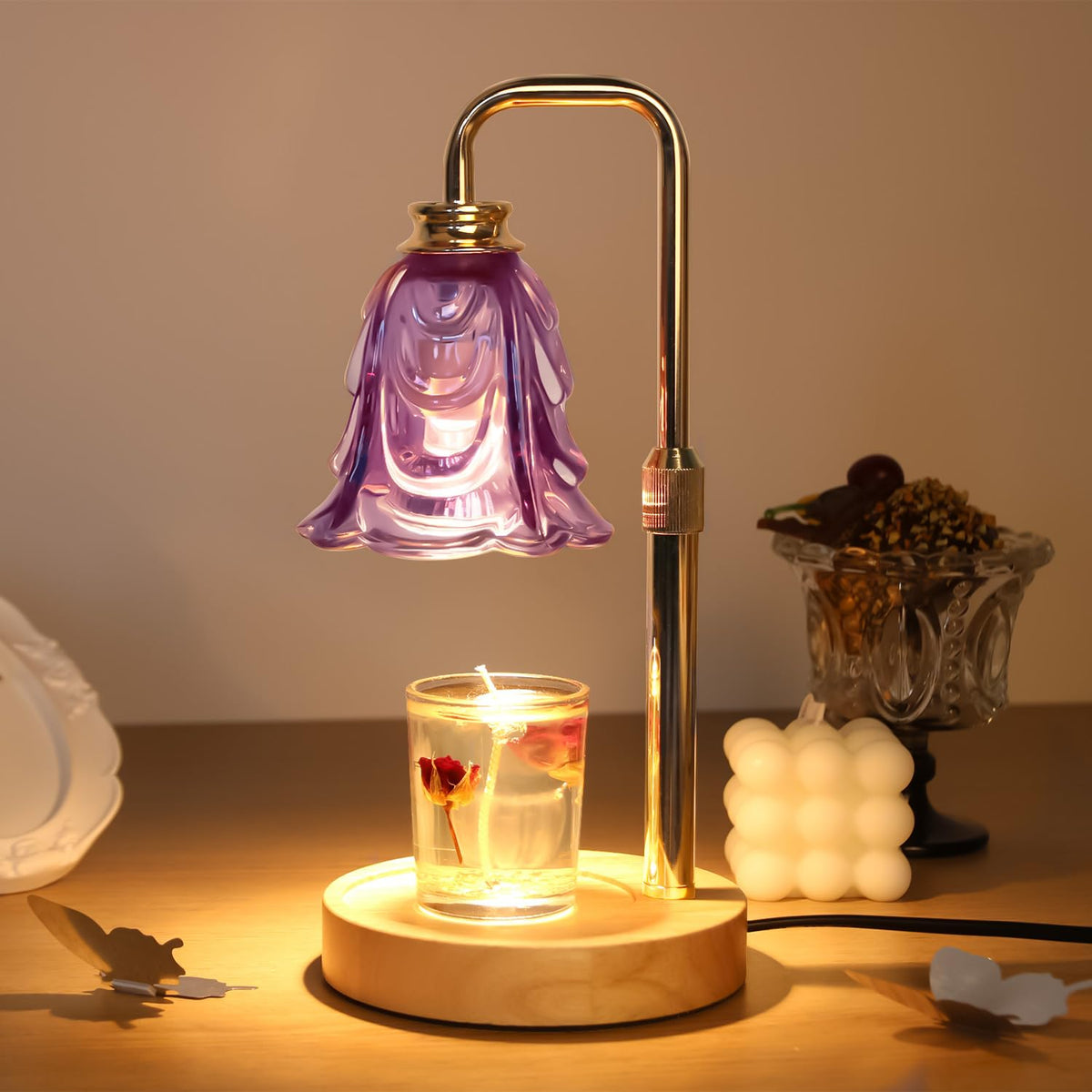 Adjustable Height Dimmable Candle Warmer Lamp with Timer C4208