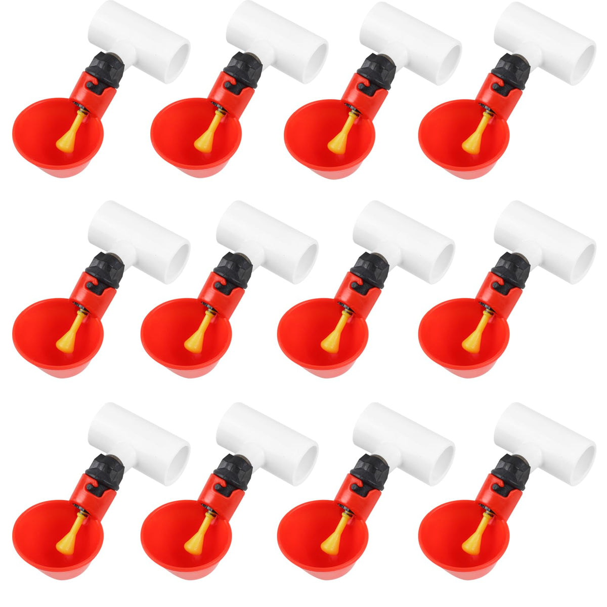 12 Pack Automatic Plastic Chicken Waterer Cups J747