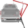 Hydraulic Hitch Mounted Pickup Truck Crane, 1000 Lbs Capacity, 360° Swivel, Red C396278