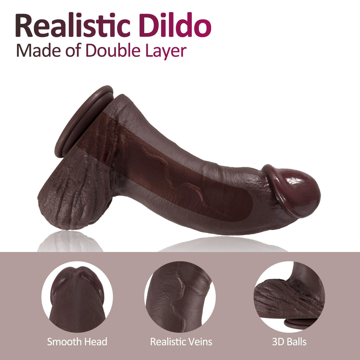 9.21 inch Black Silicone Dildo with Suction Cup U638739