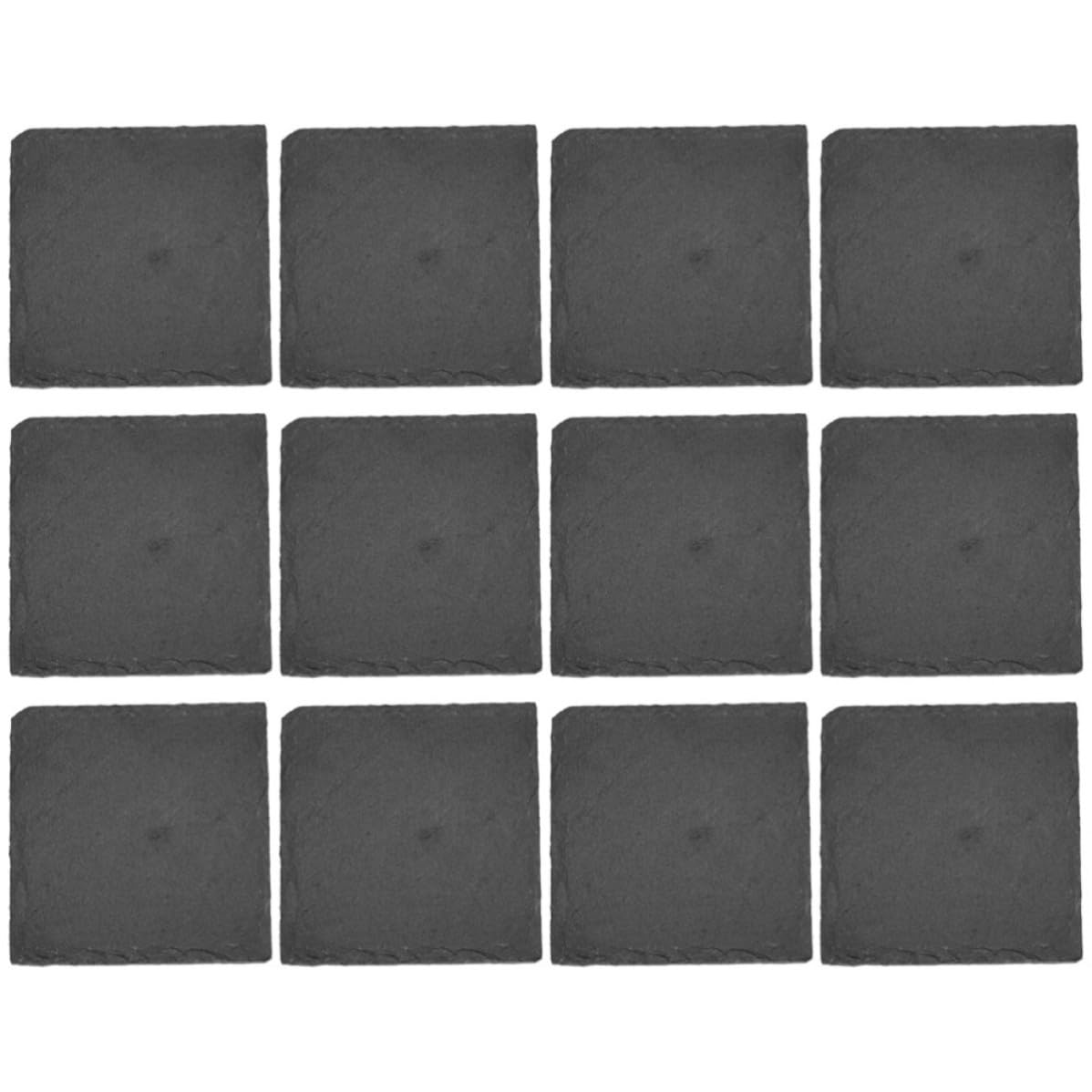 12 Pc Natural Stone Coasters with Non Slip Bottom V5540