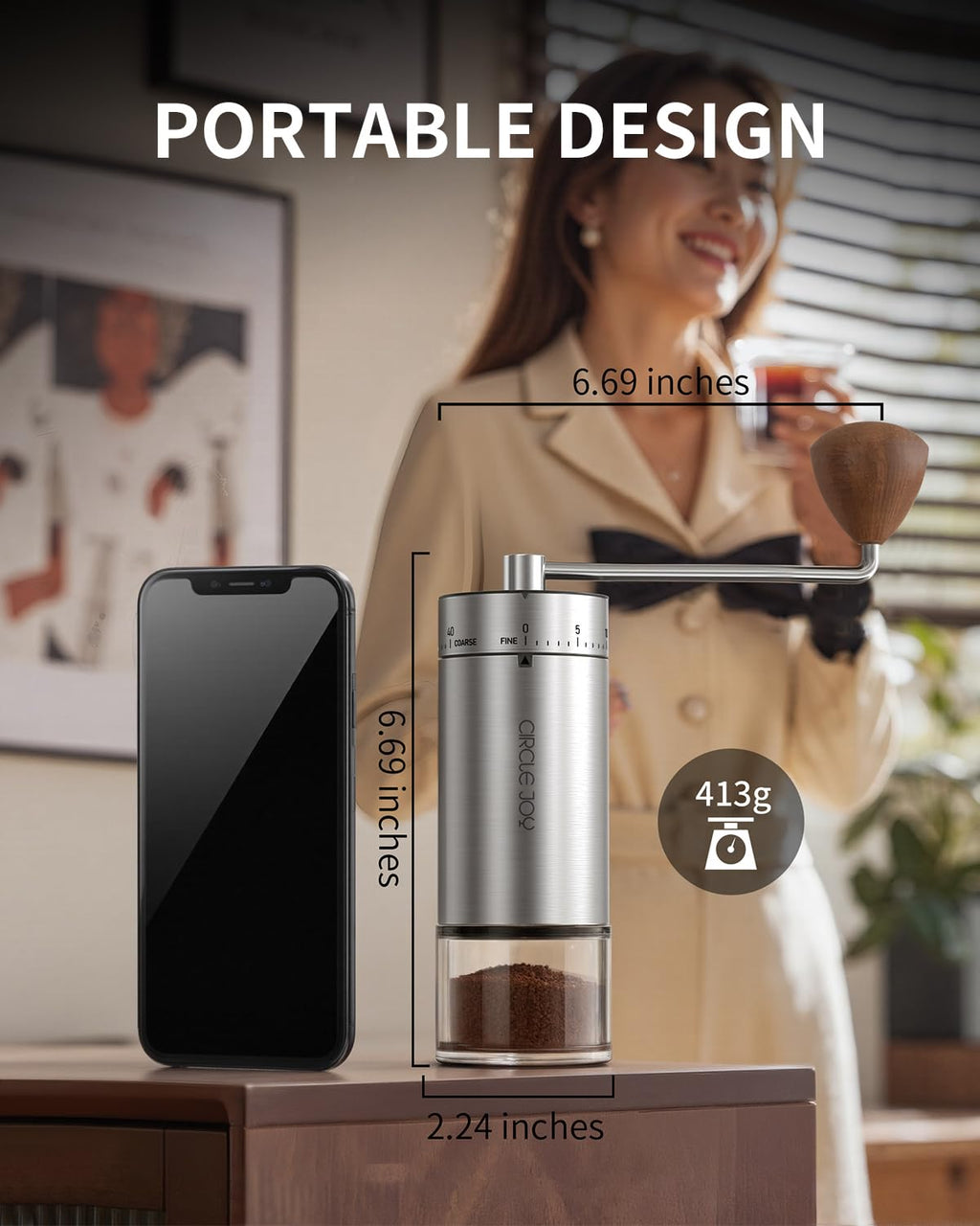 Manual Stainless Steel Burr Coffee Grinder E920
