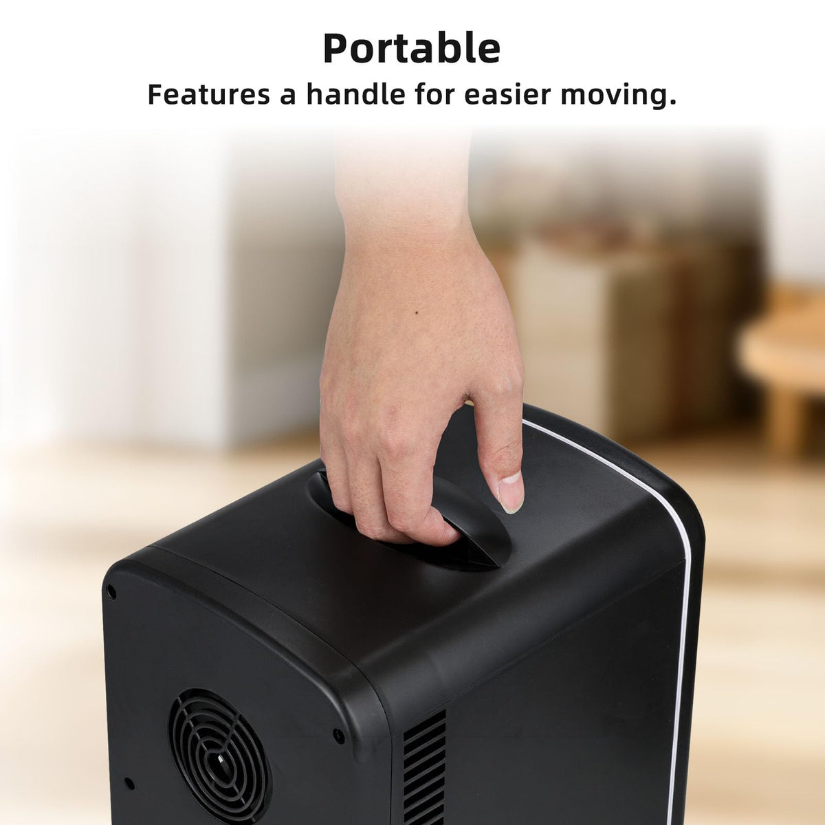 4L 6 Can Portable Mini Fridge Black O769662
