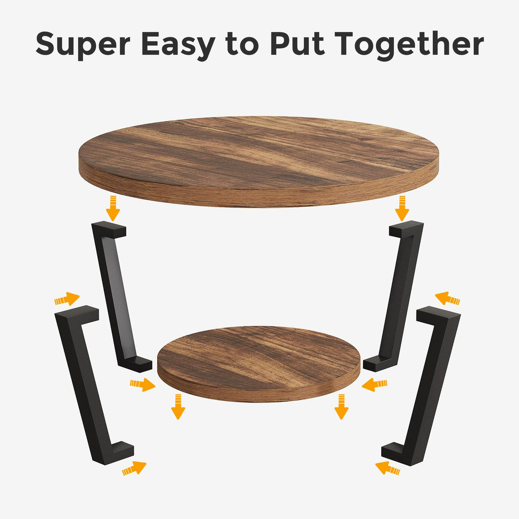 32'' Round Coffee Table with Storage B8656