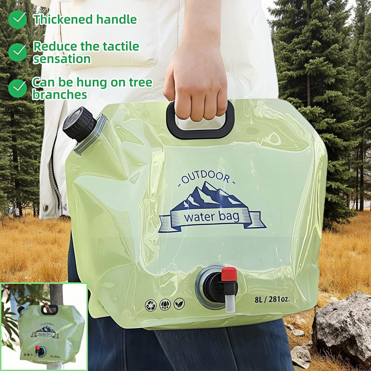 8L Collapsible BPA-Free Water Jug with Adjustable Faucet V127
