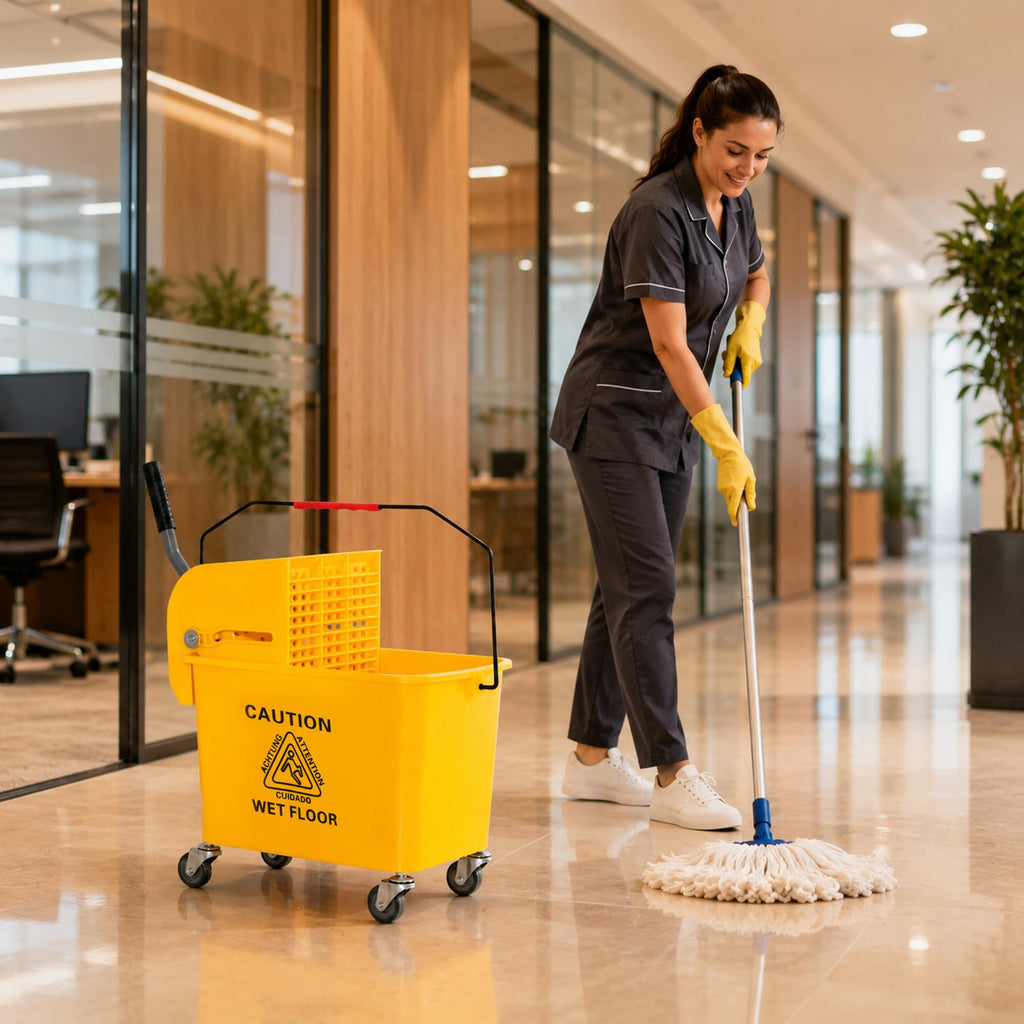 Yellow 21 Quart Mop Bucket with Wheels Z92674