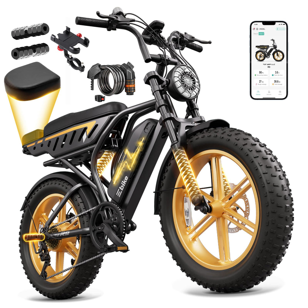 Electric Bike for Adults 48V 15/30 Ah Battery H9371