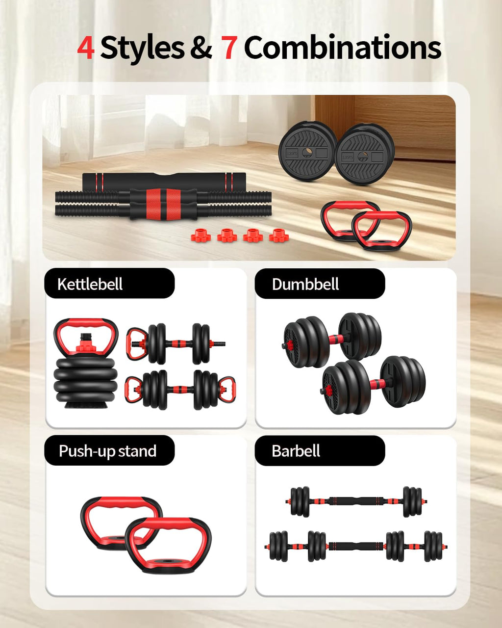 Adjustable Dumbbells Free Weight Set with Connector X44560