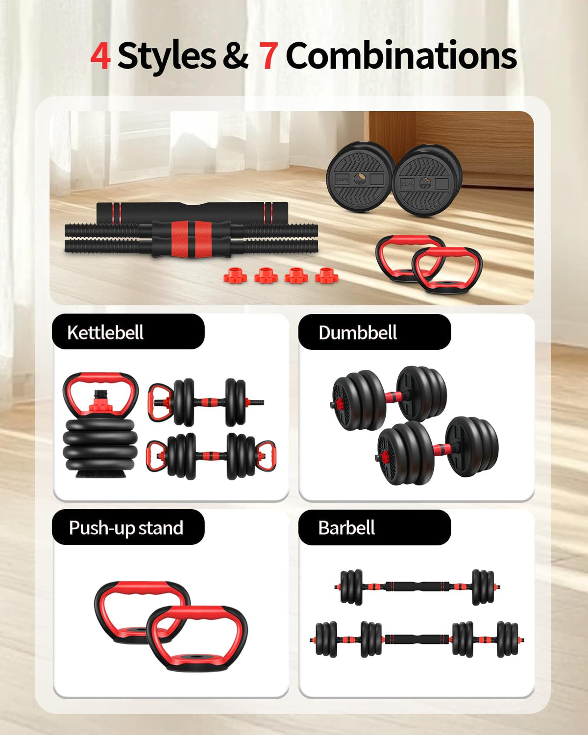 Adjustable Dumbbells Free Weight Set with Connector X44560