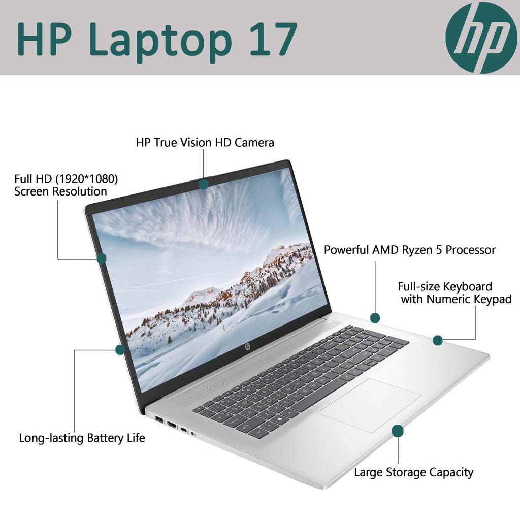 17.3" Full HD Laptop AMD Ryzen 5 16GB RAM 1TB SSD Natural Silver T69478