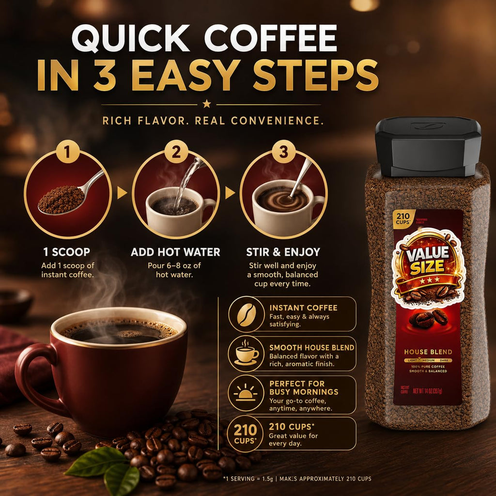 Instant Coffee 14oz Plastic Jar 2 Count Q985