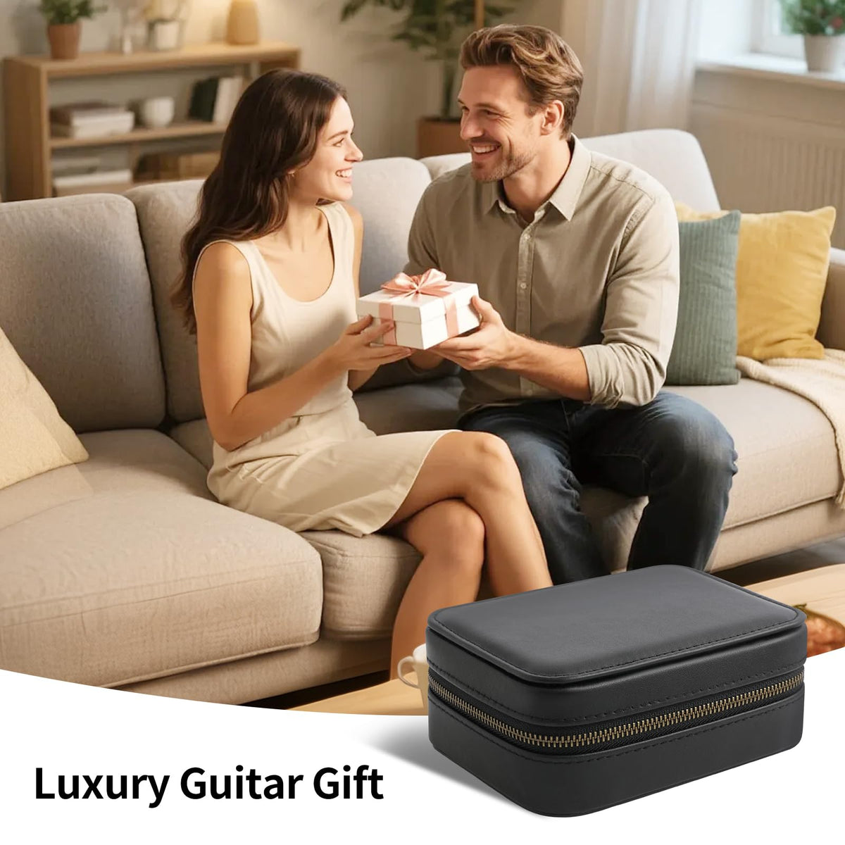 Leather Guitar Pick Case Holder Box V587
