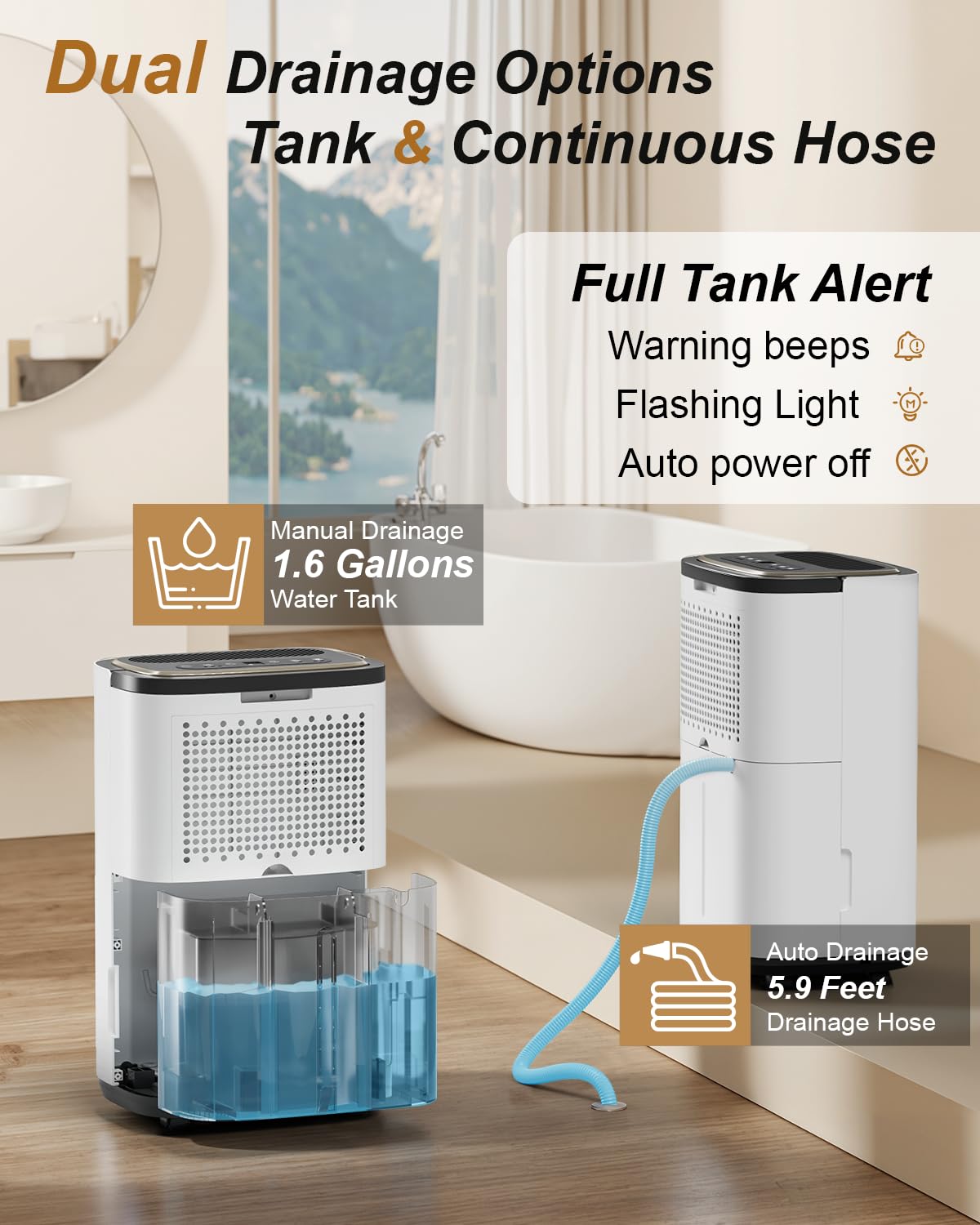 5000 Sq. Ft. 50 Pint Dehumidifier with Drain Hose D7989