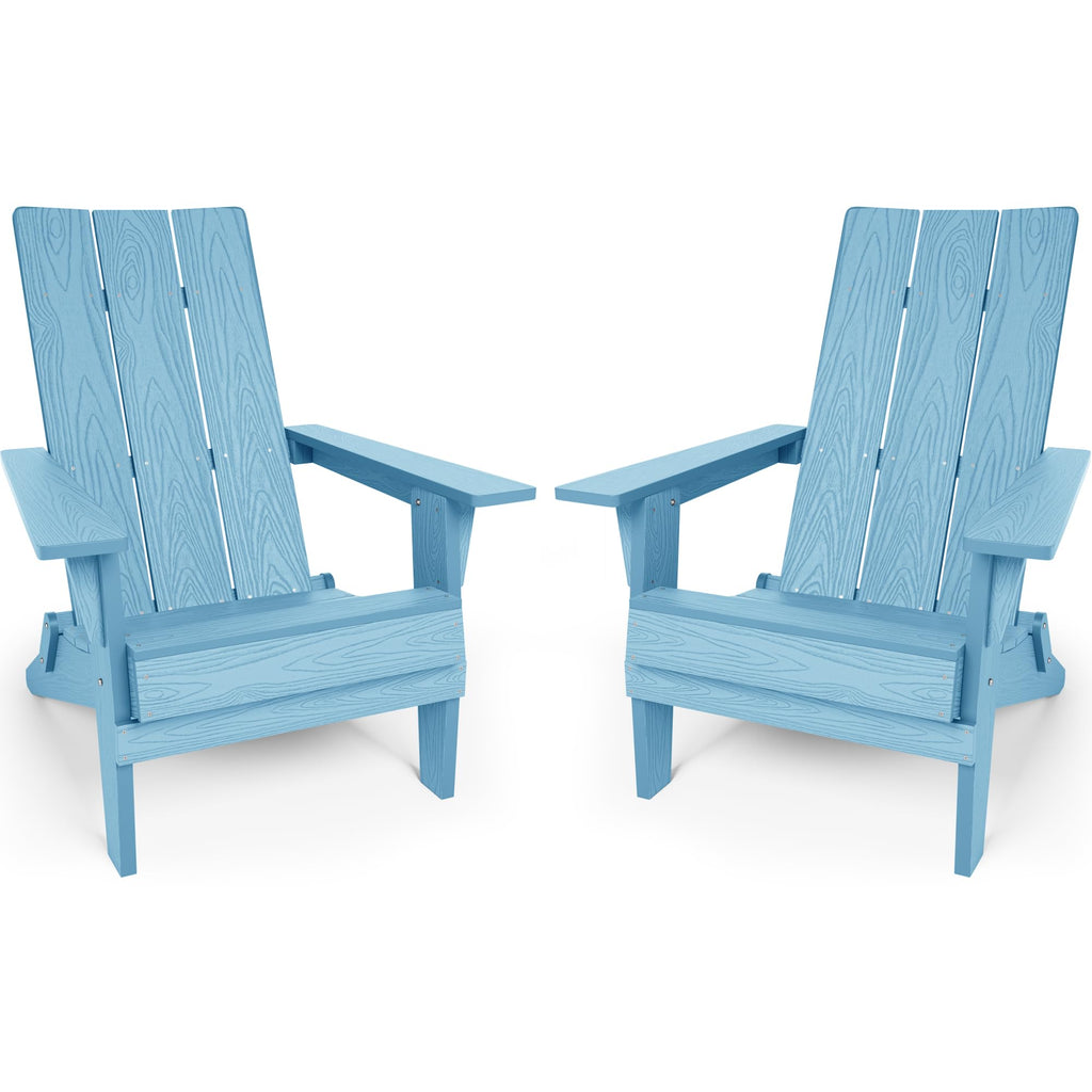 Oversize Folding Plastic Adirondack Chairs Set of 2 W469