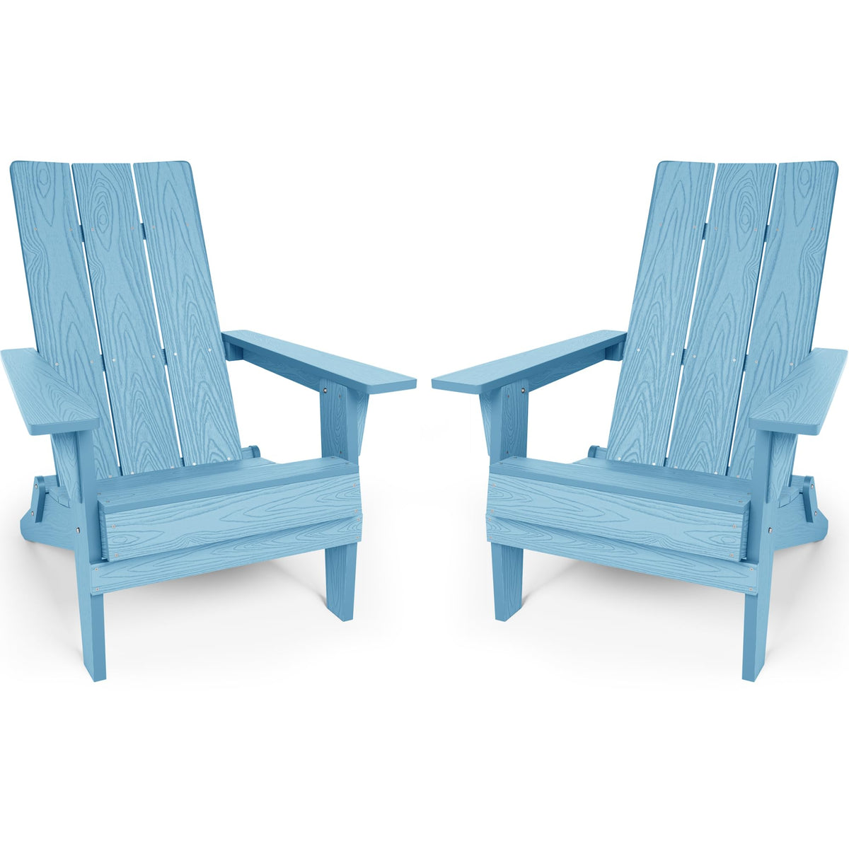Oversize Folding Plastic Adirondack Chairs Set of 2 W469