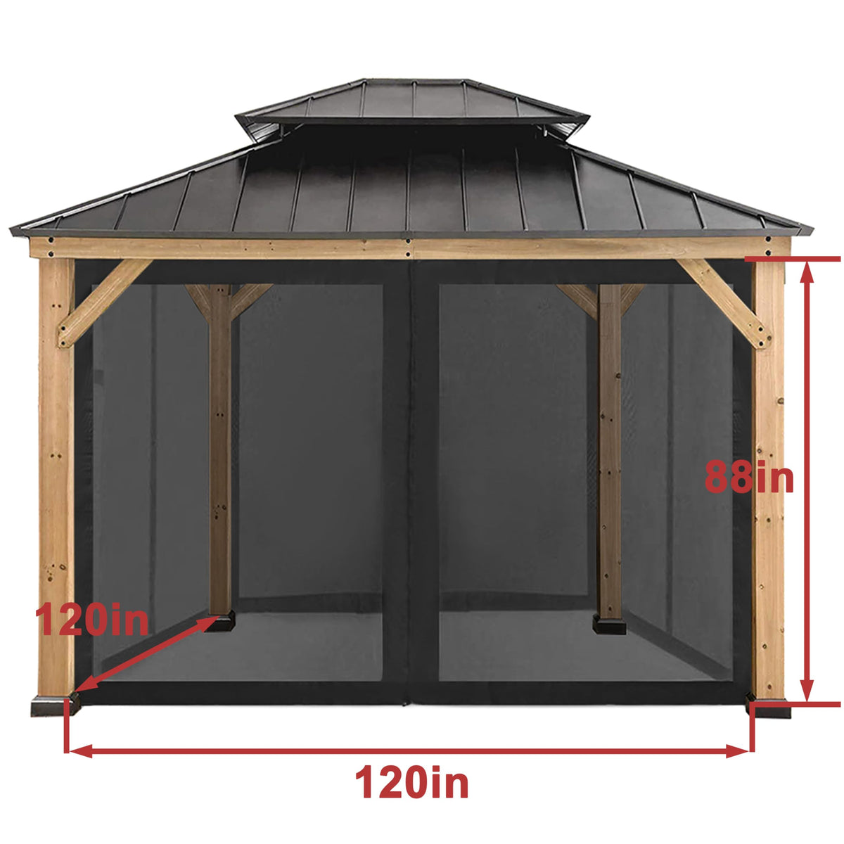 10' x 10' Gazebo Canopy Mosquito Netting Sidewalls N42242